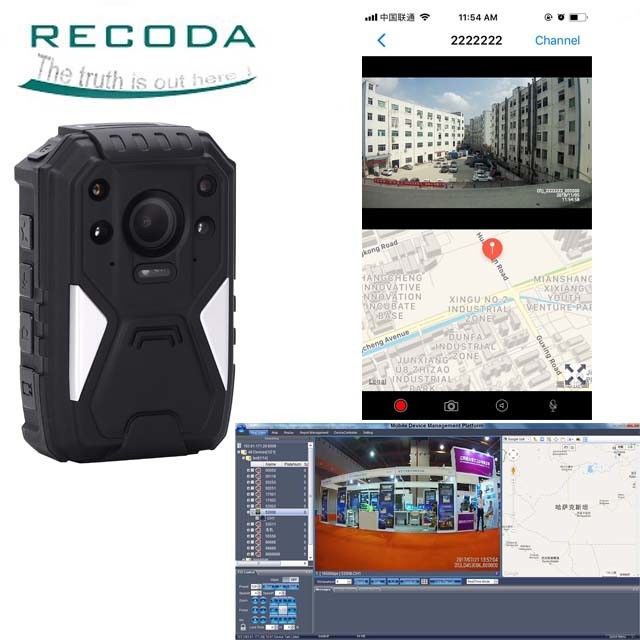 Night Vision 4G Body Worn Video Camera GPS Tracking With Wide Angle 140 Degree