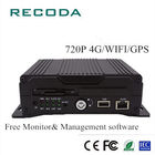 Dual SD Card Car Video Recorder 720P 4G/WIFI/GPS 4CH AHD Audio Input Shock Proof